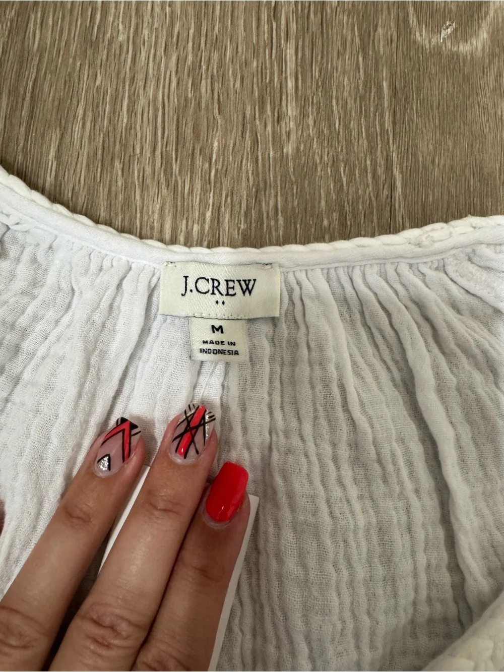 J. Crew Puff Sleeve Braided Neckline Gauze Top